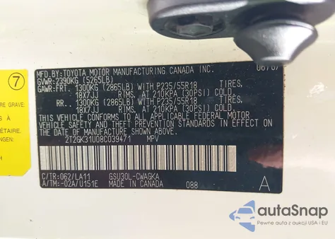 2008 Lexus Rx 350 from USA, damaged, VIN 2T2GK31U08C039471